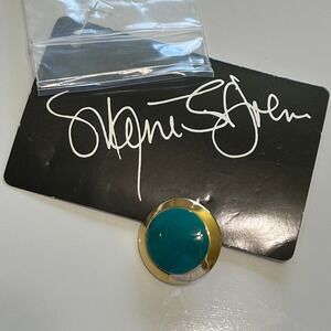 Marie St. John Replacement Green/Gold Tone Button w/Matching Thread Style‎ 7172